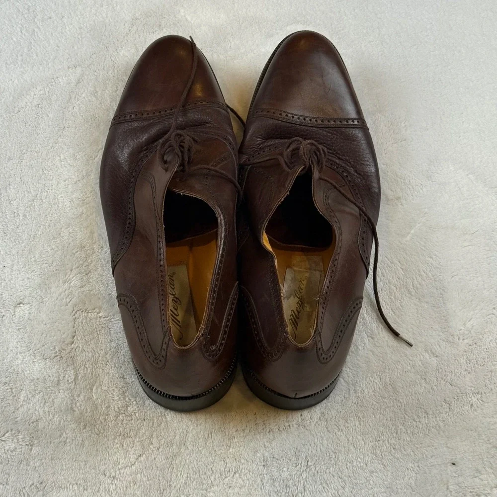 Mezlan Florence Wingtip Oxford Shoes‎ Men's 11.5 B Brown Leather Made in Spain